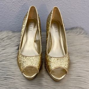 Guess Gold Glitter Heels